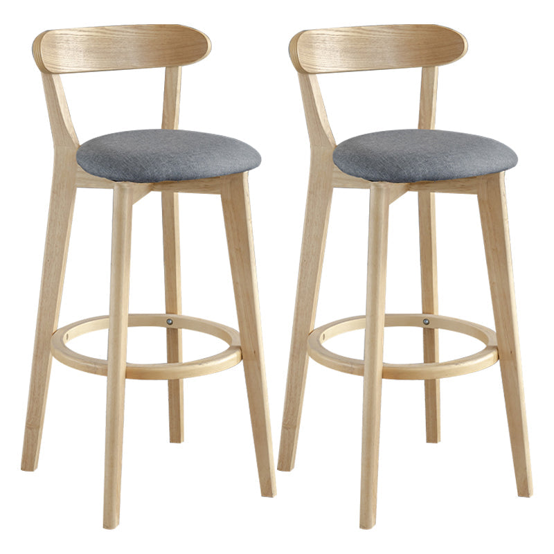 Nordic Wood Simple Barstool 28" H Indoor Tall Stool with Upholstered Dark Gray 2 Piece Set Clearhalo 'Bar Furniture' 'Bar Stools' 'bar_stools' 'furn' 'furn_bar_stools' 'furniture_bar_stools' 'Kitchen & Dining Furniture' 'kitchen&dining_furn' 'kitchen' 'kitchen_furn' Furniture' 4416296