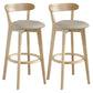 Nordic Wood Simple Barstool 28" H Indoor Tall Stool with Upholstered Khaki 2 Piece Set Clearhalo 'Bar Furniture' 'Bar Stools' 'bar_stools' 'furn' 'furn_bar_stools' 'furniture_bar_stools' 'Kitchen & Dining Furniture' 'kitchen&dining_furn' 'kitchen' 'kitchen_furn' Furniture' 4416303