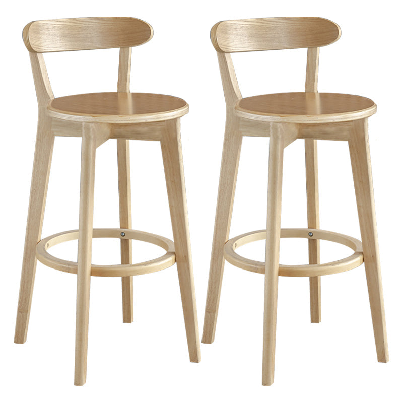 Nordic Wood Simple Barstool 28" H Indoor Tall Stool with Upholstered Wood 2 Piece Set Clearhalo 'Bar Furniture' 'Bar Stools' 'bar_stools' 'furn' 'furn_bar_stools' 'furniture_bar_stools' 'Kitchen & Dining Furniture' 'kitchen&dining_furn' 'kitchen' 'kitchen_furn' Furniture' 4416306