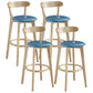 Nordic Wood Simple Barstool 28" H Indoor Tall Stool with Upholstered Lake Blue 4 Piece Set Clearhalo 'Bar Furniture' 'Bar Stools' 'bar_stools' 'furn' 'furn_bar_stools' 'furniture_bar_stools' 'Kitchen & Dining Furniture' 'kitchen&dining_furn' 'kitchen' 'kitchen_furn' Furniture' 4416311