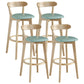 Nordic Wood Simple Barstool 28" H Indoor Tall Stool with Upholstered Light Green 4 Piece Set Clearhalo 'Bar Furniture' 'Bar Stools' 'bar_stools' 'furn' 'furn_bar_stools' 'furniture_bar_stools' 'Kitchen & Dining Furniture' 'kitchen&dining_furn' 'kitchen' 'kitchen_furn' Furniture' 4416320
