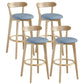 Nordic Wood Simple Barstool 28" H Indoor Tall Stool with Upholstered Sky Blue 4 Piece Set Clearhalo 'Bar Furniture' 'Bar Stools' 'bar_stools' 'furn' 'furn_bar_stools' 'furniture_bar_stools' 'Kitchen & Dining Furniture' 'kitchen&dining_furn' 'kitchen' 'kitchen_furn' Furniture' 4416321
