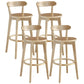 Nordic Wood Simple Barstool 28" H Indoor Tall Stool with Upholstered Wood 4 Piece Set Clearhalo 'Bar Furniture' 'Bar Stools' 'bar_stools' 'furn' 'furn_bar_stools' 'furniture_bar_stools' 'Kitchen & Dining Furniture' 'kitchen&dining_furn' 'kitchen' 'kitchen_furn' Furniture' 4416325