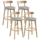 Nordic Wood Simple Barstool 28" H Indoor Tall Stool with Upholstered Light Gray 4 Piece Set Clearhalo 'Bar Furniture' 'Bar Stools' 'bar_stools' 'furn' 'furn_bar_stools' 'furniture_bar_stools' 'Kitchen & Dining Furniture' 'kitchen&dining_furn' 'kitchen' 'kitchen_furn' Furniture' 4416326