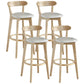 Nordic Wood Simple Barstool 28" H Indoor Tall Stool with Upholstered White 4 Piece Set Clearhalo 'Bar Furniture' 'Bar Stools' 'bar_stools' 'furn' 'furn_bar_stools' 'furniture_bar_stools' 'Kitchen & Dining Furniture' 'kitchen&dining_furn' 'kitchen' 'kitchen_furn' Furniture' 4416328