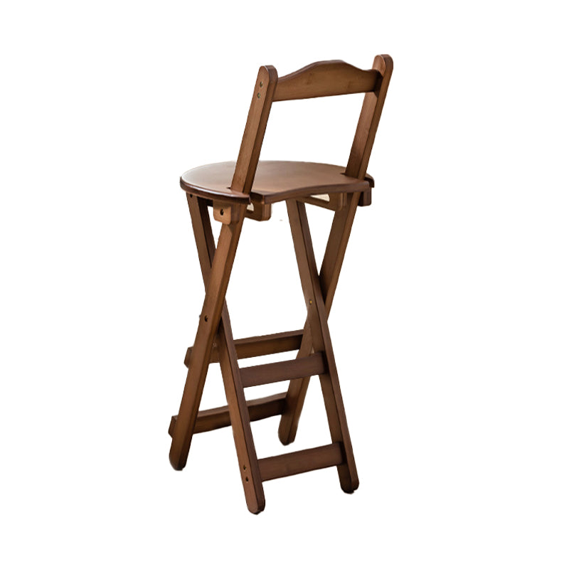 Nordic Style Armless Wood Barstools Folding Counter Stools for Dinning Room Brown 1 Piece Bar Stool(30"H) Clearhalo 'Bar Furniture' 'Bar Stools' 'bar_stools' 'furn' 'furn_bar_stools' 'furniture_bar_stools' 'Kitchen & Dining Furniture' 'kitchen&dining_furn' 'kitchen' 'kitchen_furn' Furniture' 4416341