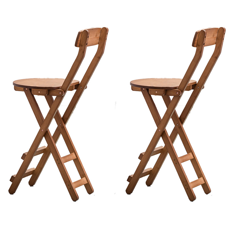 Nordic Style Armless Wood Barstools Folding Counter Stools for Dinning Room Brown 2 Piece Set Counter Stool(27"H) Clearhalo 'Bar Furniture' 'Bar Stools' 'bar_stools' 'furn' 'furn_bar_stools' 'furniture_bar_stools' 'Kitchen & Dining Furniture' 'kitchen&dining_furn' 'kitchen' 'kitchen_furn' Furniture' 4416348
