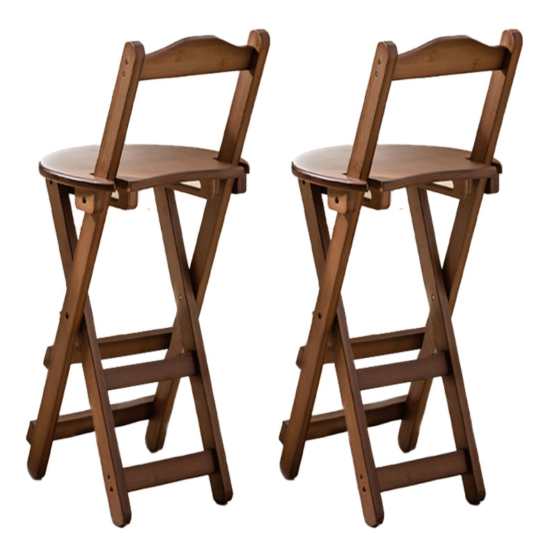 Nordic Style Armless Wood Barstools Folding Counter Stools for Dinning Room Brown 2 Piece Set Bar Stool(30"H) Clearhalo 'Bar Furniture' 'Bar Stools' 'bar_stools' 'furn' 'furn_bar_stools' 'furniture_bar_stools' 'Kitchen & Dining Furniture' 'kitchen&dining_furn' 'kitchen' 'kitchen_furn' Furniture' 4416350