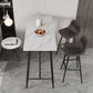 Industrial Black Metal Bar Table Rectangle Top 41.3"H Bistro Table with Footrest Clearhalo 'Bar Furniture' 'Bar Tables' 'bar_tables' 'furn' 'furn_bar_tables' 'Furniture' 'furniture_bar_tables' 'Kitchen & Dining Furniture' 4416368