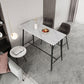 Industrial Black Metal Bar Table Rectangle Top 41.3"H Bistro Table with Footrest Clearhalo 'Bar Furniture' 'Bar Tables' 'bar_tables' 'furn' 'furn_bar_tables' 'Furniture' 'furniture_bar_tables' 'Kitchen & Dining Furniture' 4416371