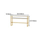 Glam Rectangle Faux Marble Bistro Table Indoor Iron Bar Dining Table with Trestle Pedestal Clearhalo 'Bar Furniture' 'Bar Tables' 'bar_tables' 'furn' 'furn_bar_tables' 'Furniture' 'furniture_bar_tables' 'Kitchen & Dining Furniture' 4416422