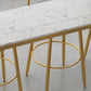 Glam Rectangle Stone Bar Table Indoor Iron Bar Table with Trestle Pedestal, Only Table Clearhalo 'Bar Furniture' 'Bar Tables' 'bar_tables' 'furn' 'furn_bar_tables' 'Furniture' 'furniture_bar_tables' 'Kitchen & Dining Furniture' 4416448