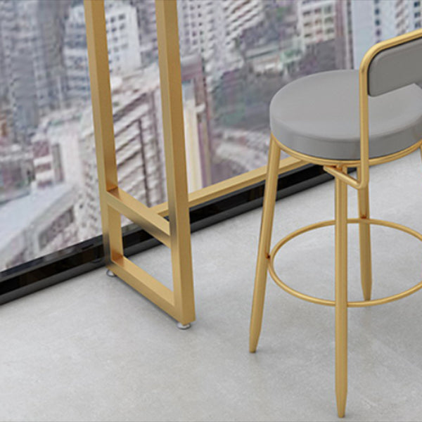 Glam Rectangle Stone Bar Table Indoor Iron Bar Table with Trestle Pedestal, Only Table Clearhalo 'Bar Furniture' 'Bar Tables' 'bar_tables' 'furn' 'furn_bar_tables' 'Furniture' 'furniture_bar_tables' 'Kitchen & Dining Furniture' 4416450