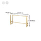 Glam Rectangle Stone Bar Table Indoor Iron Bar Table with Trestle Pedestal, Only Table Clearhalo 'Bar Furniture' 'Bar Tables' 'bar_tables' 'furn' 'furn_bar_tables' 'Furniture' 'furniture_bar_tables' 'Kitchen & Dining Furniture' 4416454