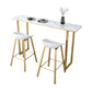 Glam Rectangle Stone Bar Table Indoor Iron Bar Dining Table with Sled Pedestal, Only Table Clearhalo 'Bar Furniture' 'Bar Tables' 'bar_tables' 'furn' 'furn_bar_tables' 'Furniture' 'furniture_bar_tables' 'Kitchen & Dining Furniture' 4416463