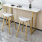 Glam Rectangle Stone Bar Table Indoor Iron Bar Dining Table with Sled Pedestal, Only Table Clearhalo 'Bar Furniture' 'Bar Tables' 'bar_tables' 'furn' 'furn_bar_tables' 'Furniture' 'furniture_bar_tables' 'Kitchen & Dining Furniture' 4416468
