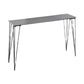 Industrial Black Iron Bar Table Faux Marble Rectangle Top 41.3"H Bistro Table with 4 Legs Gray Without Chairs Clearhalo 'Bar Furniture' 'Bar Tables' 'bar_tables' 'furn' 'furn_bar_tables' 'Furniture' 'furniture_bar_tables' 'Kitchen & Dining Furniture' 4416481