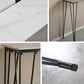 Industrial Black Iron Bar Table Faux Marble Rectangle Top 41.3"H Bistro Table with 4 Legs Clearhalo 'Bar Furniture' 'Bar Tables' 'bar_tables' 'furn' 'furn_bar_tables' 'Furniture' 'furniture_bar_tables' 'Kitchen & Dining Furniture' 4416482