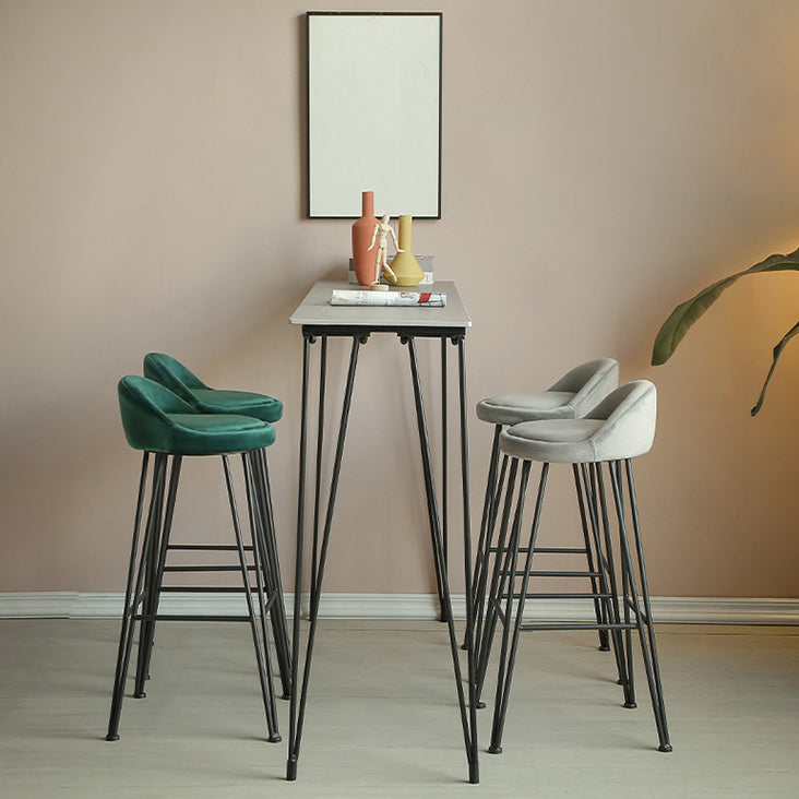 Industrial Black Iron Bar Table Faux Marble Rectangle Top 41.3"H Bistro Table with 4 Legs Clearhalo 'Bar Furniture' 'Bar Tables' 'bar_tables' 'furn' 'furn_bar_tables' 'Furniture' 'furniture_bar_tables' 'Kitchen & Dining Furniture' 4416484