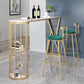 Glam Gold Iron Bar Table Faux Marble White Specialty Top 41.3"H Bistro Table 55.1"L x 15.7"W x 41.3"H Without Chairs Clearhalo 'Bar Furniture' 'Bar Tables' 'bar_tables' 'furn' 'furn_bar_tables' 'Furniture' 'furniture_bar_tables' 'Kitchen & Dining Furniture' 4416497