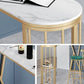 Glam Gold Iron Bar Table Faux Marble White Specialty Top 41.3"H Bistro Table Clearhalo 'Bar Furniture' 'Bar Tables' 'bar_tables' 'furn' 'furn_bar_tables' 'Furniture' 'furniture_bar_tables' 'Kitchen & Dining Furniture' 4416498