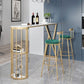 Glam Gold Iron Bar Table Faux Marble White Specialty Top 41.3"H Bistro Table Clearhalo 'Bar Furniture' 'Bar Tables' 'bar_tables' 'furn' 'furn_bar_tables' 'Furniture' 'furniture_bar_tables' 'Kitchen & Dining Furniture' 4416501