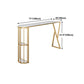 Glam Gold Iron Bar Table Faux Marble White Specialty Top 41.3"H Bistro Table Clearhalo 'Bar Furniture' 'Bar Tables' 'bar_tables' 'furn' 'furn_bar_tables' 'Furniture' 'furniture_bar_tables' 'Kitchen & Dining Furniture' 4416506