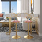 Glam Gold Iron Bar Table White Specialty Top 41.3"H Bistro Table with Storage Clearhalo 'Bar Furniture' 'Bar Tables' 'bar_tables' 'furn' 'furn_bar_tables' 'Furniture' 'furniture_bar_tables' 'Kitchen & Dining Furniture' 4416509