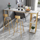 Industrial Iron Bar Table Faux Marble White Rectangle Top 41.3"H Bistro Table 70.9"L x 15.7"W x 41.3"H Gold Without Chairs Clearhalo 'Bar Furniture' 'Bar Tables' 'bar_tables' 'furn' 'furn_bar_tables' 'Furniture' 'furniture_bar_tables' 'Kitchen & Dining Furniture' 4416519