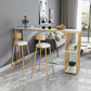 Industrial Iron Bar Table Faux Marble White Rectangle Top 41.3"H Bistro Table 63"L x 15.7"W x 41.3"H Gold Without Chairs Clearhalo 'Bar Furniture' 'Bar Tables' 'bar_tables' 'furn' 'furn_bar_tables' 'Furniture' 'furniture_bar_tables' 'Kitchen & Dining Furniture' 4416520