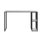 Industrial Iron Bar Table Faux Marble White Rectangle Top 41.3"H Bistro Table Black Without Chairs Clearhalo 'Bar Furniture' 'Bar Tables' 'bar_tables' 'furn' 'furn_bar_tables' 'Furniture' 'furniture_bar_tables' 'Kitchen & Dining Furniture' 4416522