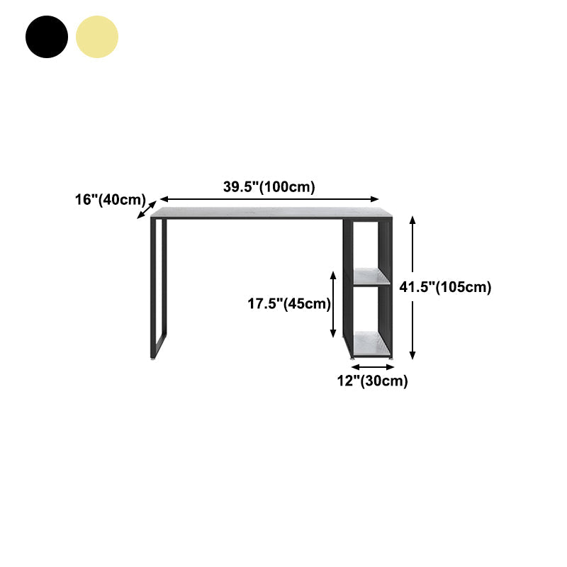 Industrial Iron Bar Table Faux Marble White Rectangle Top 41.3"H Bistro Table Clearhalo 'Bar Furniture' 'Bar Tables' 'bar_tables' 'furn' 'furn_bar_tables' 'Furniture' 'furniture_bar_tables' 'Kitchen & Dining Furniture' 4416530