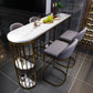 Glam Gold Iron Bar Table Faux Marble White Top Specialty 41.3"H Bistro Table with Storage Clearhalo 'Bar Furniture' 'Bar Tables' 'bar_tables' 'furn' 'furn_bar_tables' 'Furniture' 'furniture_bar_tables' 'Kitchen & Dining Furniture' 4416545