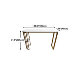 Glam Gold Iron Bar Table Faux Marble White Top Specialty 41.3"H Bistro Table with Storage Clearhalo 'Bar Furniture' 'Bar Tables' 'bar_tables' 'furn' 'furn_bar_tables' 'Furniture' 'furniture_bar_tables' 'Kitchen & Dining Furniture' 4416546