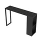 Industrial Iron Bar Table Faux Marble Rectangle Top 41.3"H Bistro Table with Storage Black Without Chairs Clearhalo 'Bar Furniture' 'Bar Tables' 'bar_tables' 'furn' 'furn_bar_tables' 'Furniture' 'furniture_bar_tables' 'Kitchen & Dining Furniture' 4416552