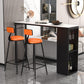 Industrial Iron Bar Table Faux Marble Rectangle Top 41.3"H Bistro Table with Storage 86.6"L x 15.7"W x 41.3"H White Without Chairs Clearhalo 'Bar Furniture' 'Bar Tables' 'bar_tables' 'furn' 'furn_bar_tables' 'Furniture' 'furniture_bar_tables' 'Kitchen & Dining Furniture' 4416553