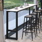 Industrial Black Iron Bar Table White Faux Marble Rectangle Top 41.3"H Bistro Table 63"L x 15.7"W x 41.3"H Without Chairs Clearhalo 'Bar Furniture' 'Bar Tables' 'bar_tables' 'furn' 'furn_bar_tables' 'Furniture' 'furniture_bar_tables' 'Kitchen & Dining Furniture' 4416577