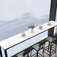 Industrial Black Iron Bar Table White Faux Marble Rectangle Top 41.3"H Bistro Table Clearhalo 'Bar Furniture' 'Bar Tables' 'bar_tables' 'furn' 'furn_bar_tables' 'Furniture' 'furniture_bar_tables' 'Kitchen & Dining Furniture' 4416580