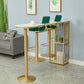 Glam Gold Iron Bar Table Faux Marble White Top Specialty 41.3"H Bistro Table 51.2"L x 15.7"W x 41.3"H Without Chairs Clearhalo 'Bar Furniture' 'Bar Tables' 'bar_tables' 'furn' 'furn_bar_tables' 'Furniture' 'furniture_bar_tables' 'Kitchen & Dining Furniture' 4416591