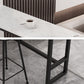 Industrial Black Iron Bar Table Marble Rectangle Top 41.3"H Bistro Table, Only Table Clearhalo 'Bar Furniture' 'Bar Tables' 'bar_tables' 'furn' 'furn_bar_tables' 'Furniture' 'furniture_bar_tables' 'Kitchen & Dining Furniture' 4416614