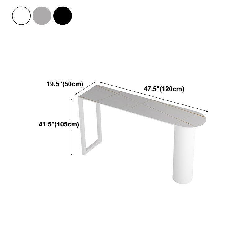 Double Pedestal Stone Bar Dining Table Indoor Modern Counter-height Pub Table Clearhalo 'Bar Furniture' 'Bar Tables' 'bar_tables' 'furn' 'furn_bar_tables' 'Furniture' 'furniture_bar_tables' 'Kitchen & Dining Furniture' 4416661