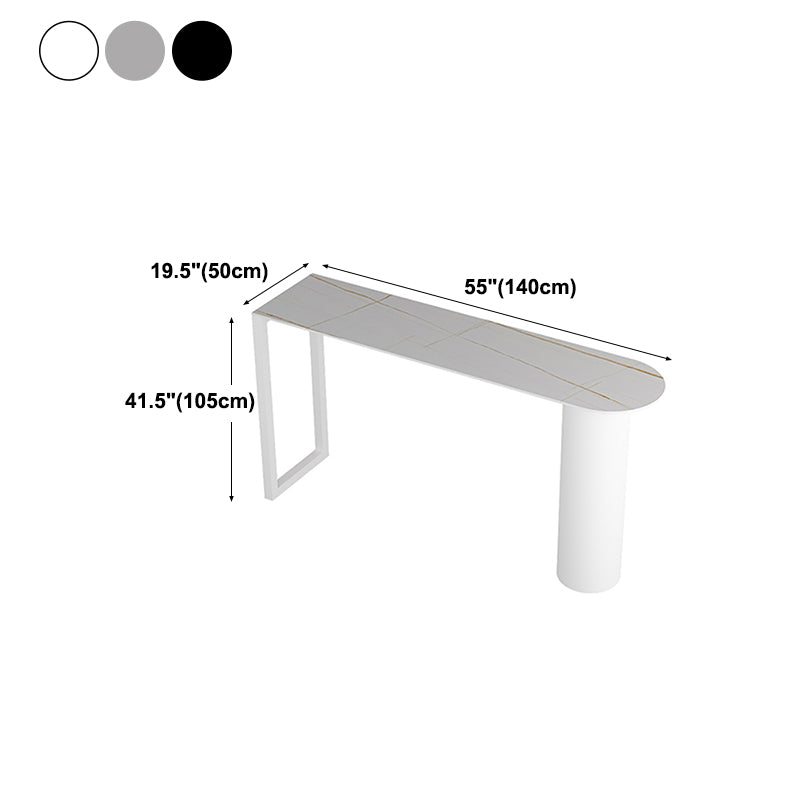 Double Pedestal Stone Bar Dining Table Indoor Modern Counter-height Pub Table Clearhalo 'Bar Furniture' 'Bar Tables' 'bar_tables' 'furn' 'furn_bar_tables' 'Furniture' 'furniture_bar_tables' 'Kitchen & Dining Furniture' 4416662