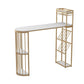 Glam Wine Rack Pub Height Dining Table Double Pedestal Cafe and Break-room Bar Table Clearhalo 'Bar Furniture' 'Bar Tables' 'bar_tables' 'furn' 'furn_bar_tables' 'Furniture' 'furniture_bar_tables' 'Kitchen & Dining Furniture' 4416670