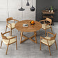 Modern 1/2/3/4/5 Pieces Dining Set Solid Wood Round Dining Furniture Set /Separate Items 5 Pieces: Table, 4 Beige Chairs Clearhalo 'Dining Room Sets' 'Dining Tables & Seating' 'dining_room_set' 'furn' 'furn_dining_room_set' 'Furniture' 'furniture_dining_room_set' 'Kitchen & Dining Furniture' 'kitchen&dining_furn' 'kitchen' 4417930