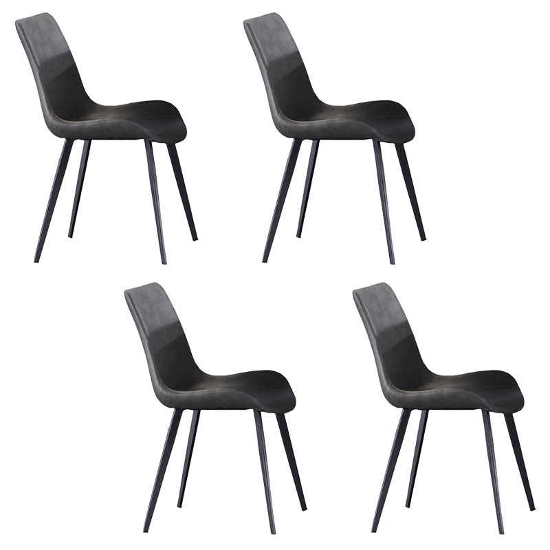 1/4/5/7 Pcs Metal Modern Dining Room Set with Rectangle Metal Base Table Dining Set 4 Grey Chairs Clearhalo 'Dining Room Sets' 'Dining Tables & Seating' 'dining_room_set' 'furn' 'furn_dining_room_set' 'Furniture' 'furniture_dining_room_set' 'Kitchen & Dining Furniture' 'kitchen&dining_furn' 'kitchen' 4417953