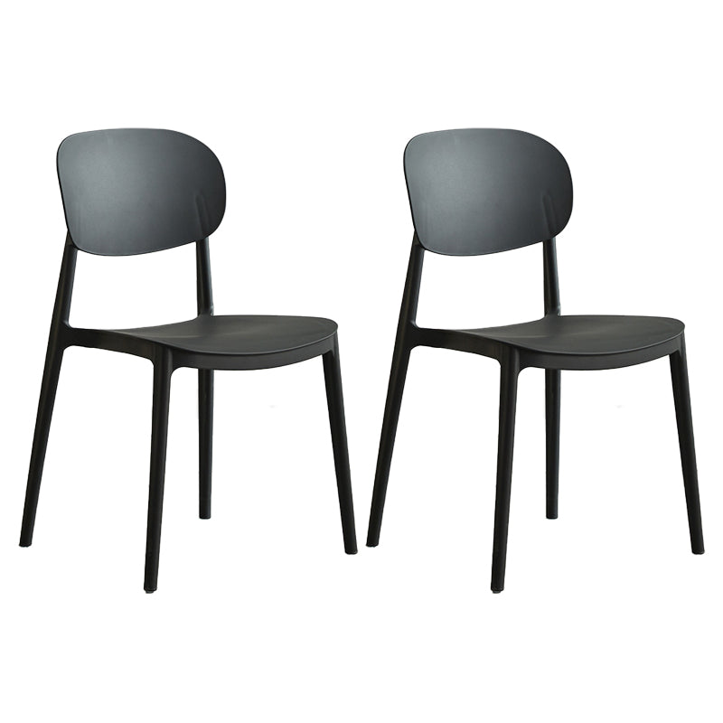 Modern Plastic Side Chair Solid Back Dining Chair for Restaurant Black 2 Piece Set Clearhalo ' kitchen&dining_furn' 'Dining Chairs' 'Dining Tables & Seating' 'dining_chair' 'furn' 'furn_dining_chair' 'Furniture' 'furniture_dining_chair' 'Kitchen & Dining Furniture' 'kitchen' 4421210