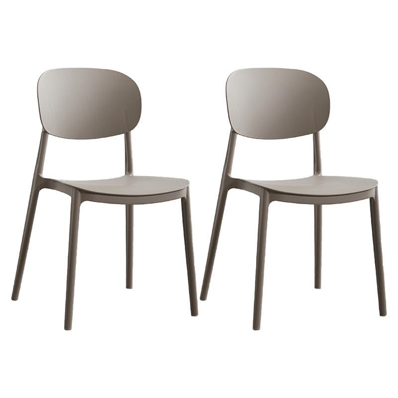 Modern Plastic Side Chair Solid Back Dining Chair for Restaurant Grey 2 Piece Set Clearhalo ' kitchen&dining_furn' 'Dining Chairs' 'Dining Tables & Seating' 'dining_chair' 'furn' 'furn_dining_chair' 'Furniture' 'furniture_dining_chair' 'Kitchen & Dining Furniture' 'kitchen' 4421211
