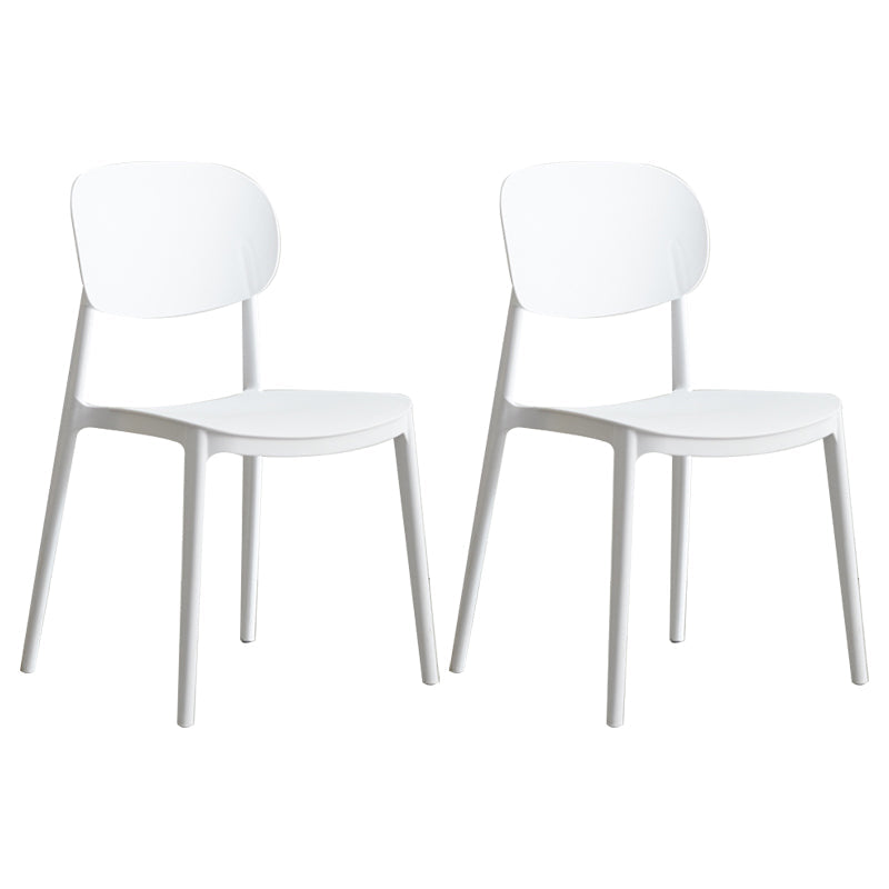 Modern Plastic Side Chair Solid Back Dining Chair for Restaurant White 2 Piece Set Clearhalo ' kitchen&dining_furn' 'Dining Chairs' 'Dining Tables & Seating' 'dining_chair' 'furn' 'furn_dining_chair' 'Furniture' 'furniture_dining_chair' 'Kitchen & Dining Furniture' 'kitchen' 4421213