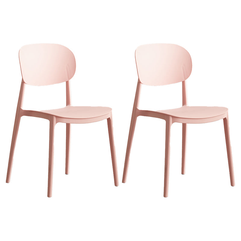 Modern Plastic Side Chair Solid Back Dining Chair for Restaurant Pink 2 Piece Set Clearhalo ' kitchen&dining_furn' 'Dining Chairs' 'Dining Tables & Seating' 'dining_chair' 'furn' 'furn_dining_chair' 'Furniture' 'furniture_dining_chair' 'Kitchen & Dining Furniture' 'kitchen' 4421215