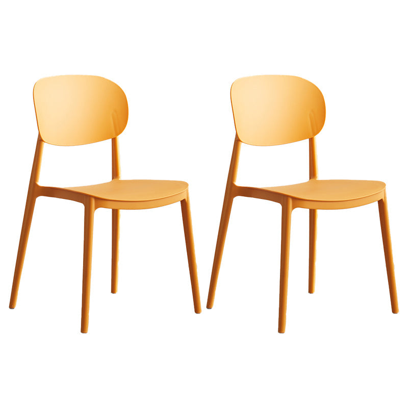 Modern Plastic Side Chair Solid Back Dining Chair for Restaurant Orange 2 Piece Set Clearhalo ' kitchen&dining_furn' 'Dining Chairs' 'Dining Tables & Seating' 'dining_chair' 'furn' 'furn_dining_chair' 'Furniture' 'furniture_dining_chair' 'Kitchen & Dining Furniture' 'kitchen' 4421219